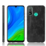Cell Phone Shell PU Leather Coated PC + TPU Hybrid Cover for Huawei P smart 2020/(2019)/Nova lite 3 – Black
