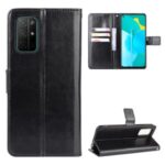 Phone Shell Crazy Horse Wallet Leather Flip Case for Honor 30S – Black