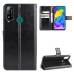 Crazy Horse Wallet Leather Flip Shell Phone Case for Honor Play 4T – Black