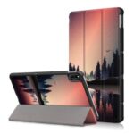 Pattern Printing PU Leather Tri-fold Stand Tablet Case for Honor V6 5G 10.4/Huawei MatePad 10.4 – Tree and River