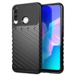 Thunder Series Twill Texture Soft TPU Phone Back Case for Huawei Y7p – Black