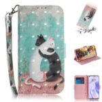 Light Spot Decor Pattern Printing Wallet Stand Stylish Leather Case for Huawei P40 Lite 5G – Two Cats