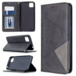 Geometric Pattern Leather with Card Holder Shell for Huawei Y5p/Honor 9S – Black