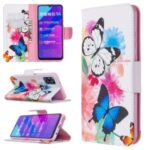 Pattern Printing Magnetic Leather Stand Case for Honor 9A – Vivid Butterflies