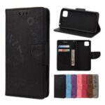 Imprint Butterfly Flower Cover Leather Wallet Case for Huawei Y5p/Honor 9S – Black