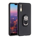Soft Silicone Phone Case Cover with Kickstand for Huawei P20 – Black