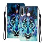 Embossed Patterned Wallet Flip Leather Case with Strap for Huawei P40 lite E/Y7P/Honor 9C – Tiger Face