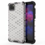Honeycomb Pattern Shock-proof TPU + PC Unique Cover for Huawei Y5p – White