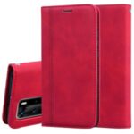 Business Style Magnetic Shell Pull Leather Case for Huawei P40 Pro – Red