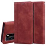 Business Style Magnetic Shell Pull Leather Case for Huawei P40 Pro – Brown