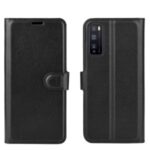 Litchi Texture Wallet Stand Leather Mobile Phone Shell for Huawei Enjoy Z 5G – Black