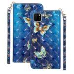 Light Spot Decor Patterned Leather Wallet Stand Case for Huawei Y5p – Butterfly