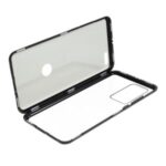 Detachable Magnetic Metal Frame + Double-sided Tempered Glass Anti-peep Shell Case for Huawei P40 Pro – Black