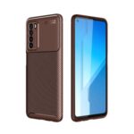 Drop Resistant Carbon Fiber Texture TPU Phone Cover for Huawei Play 4 – Brown