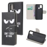 Cross Texture Pattern Printing Cover Wallet Leather Casing for Honor 9X Lite – Don’t Touch My Phone