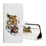 Light Spot Decor Patterned Leather Wallet Case with Stand for Huawei Y6p – Tiger