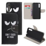 Pattern Printing Cross Texture Leather Wallet Case for Huawei P Smart S/Y8p – Do not Touch My Phone