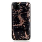 Marble Pattern Electroplating IMD TPU Phone Case for Huawei Y5p – Black