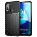Thunder Series Twill Texture Soft TPU Phone Cover for Motorola Moto G8 Power Lite – Black