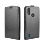 Crazy Horse Skin Vertical Flip Protective Leather Case for Motorola Moto E6s (2020) – Black