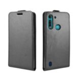 Crazy Horse Vertical Flip Cover Protective Leather Case for Motorola Moto G8 Power Lite – Black