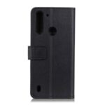 Wallet Stand PU Leather Mobile Phone Cover for Motorola Moto One Fusion – Black