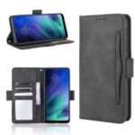 Multiple Card Slots Wallet Stand Leather Protective Cover for Motorola Moto One Fusion – Black