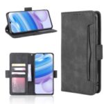 Wallet Leather Phone Case with Multiple Card Slots for Xiaomi Redmi 10X 5G/10X Pro 5G – Black
