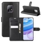 Litchi Texture Wallet Leather Phone Case for Xiaomi Redmi 10X/Redmi 10X Pro 5G – Black