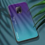 Gradient Color Tempered Glass + PC + TPU Combo Case for Xiaomi Redmi 10X 5G – Purple / Blue