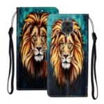 Embossed Patterned Wallet Leather Phone Case for Xiaomi Redmi Note 9S/9 Pro/9 Pro Max – Lion