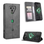 Auto-absorbed PU Leather Shell Wallet Cell Phone Cover for Xiaomi Black Shark 3 Pro – Black