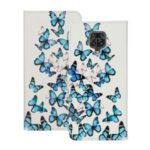 Pattern Printing Case Leather Wallet Cell Phone Cover for Xiaomi Redmi Note 9S/9 Pro/9 Pro Max – Blue Butterflies