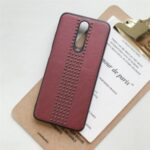 Rivet Style PU Leather Coated TPU PC Hybrid Case for Xiaomi Redmi K30/Poco X2 – Wine Red