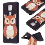 Printing Embossed TPU Phone Case for Xiaomi Redmi Note 9/Redmi 10X 4G – Brown Owl
