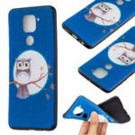 Printing Embossed TPU Phone Case for Xiaomi Redmi Note 9/Redmi 10X 4G – Owl on the Branch