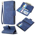 Zipper Pocket Detachable 2-in-1 Leather Wallet Stand Shell Case for Xiaomi Redmi 8 – Blue