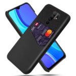 Cloth + PU Leather Coated PC Cover for Xiaomi Redmi 9 – Black