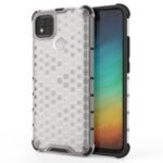 Honeycomb Pattern Shock-proof TPU + PC Hybrid Case for Xiaomi Redmi 9C – White