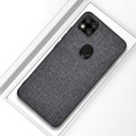 Cloth Skin PC + TPU Hybrid Cell Phone Case for Xiaomi Redmi 9C – Grey