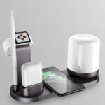 WS6 Creative Night Light Wireless Charger Multi-function Charger for Apple Watch/Pencil/Airpods/Mobile Phones, etc.- Black