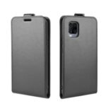 Vertical Flip Crazy Horse Card Holder Leather Cover for ZTE Axon 11 4G/5G – Black