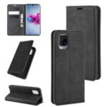 Silky Touch Auto-absorbed Flip Leather Wallet Stand Case for ZTE Axon 11 4G/5G – Black