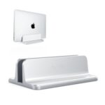 Vertical Laptop Stand Dock Desktop Aluminum Alloy Stand with Adjustable Width – Silver