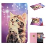 Printing Skin Leather Tablet Shell for Amazon Fire HD 8 (2018)/(2017)/(2016) – Cat