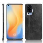Cell Phone Case PU Leather Coated PC + TPU Hybrid Cover for vivo X50 Pro – Black