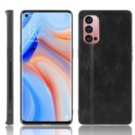 PU Leather Coated PC + TPU Combo Mobile Phone Case for Oppo Reno4 Pro 5G – Black