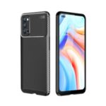 Carbon Fiber Shockproof TPU Phone Case for Oppo Reno4 5G – Black