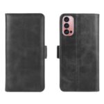Double Magnetic Clasp Leather Case Wallet Stand Phone Cover for Oppo Reno4 Pro 5G – Black