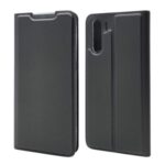 Magnetic Adsorption Stand Leather Card Holder Case for OPPO Reno3 – Black
